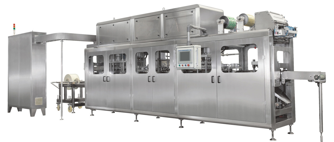 Dòng máy SCF-TB Yuedong là dòng máy định hình dán nhãn chiết rót dán miệng ly nhựa